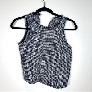 Navy Zara Tweed Crop